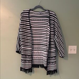 Chico's Black and White Patterned Cardigan